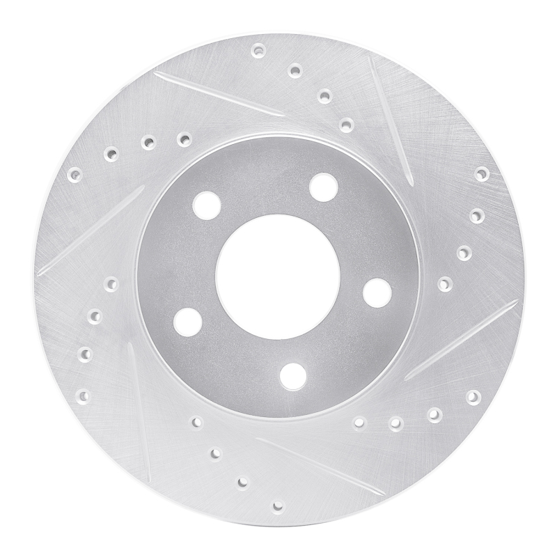 Chevrolet Malibu Brake Rotor (1) - Front Right - R1 Concepts - Drilled & Slotted - Silver - `04-`08